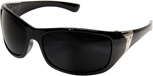 Edge TYC216 Civetta Designer Polarized Wrap-Around Safety Glasses, Anti-Scratch, Non-Slip, UV 400, Military Grade, ANSI/ISEA & MCEPS Compliant, Ladies Fit, Black Frame / Smoke Lens