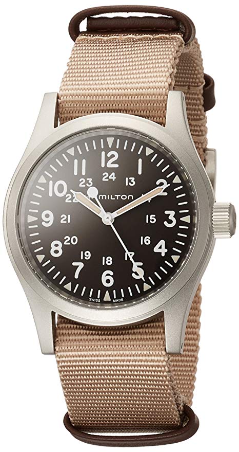 Hamilton H69429901 Khaki Field Mechanical Men's Watch Beige NATO Strap