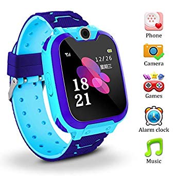 Kids Smart Watch for Children Girls Boys Digital Watch with Anti-Lost SOS Button GPS Tracker Smartwatch Great Gift for Children Pedometer Smart Wrist Watch for iOS Android (S10-2 Blue)