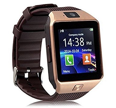 Eagel Bluetooth Touch Screen Smart Watch WristWatch with Camera/sleep monitoring/pedometer analysis for Samsung S5 / Note 2 / 3 / 4, Nexus 6, Htc, Sony and Other Android Smartphones (golden)
