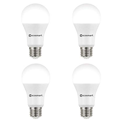 EcoSmart 100-Watt Equivalent A19 Non-Dimmable CEC LED Light Bulb Daylight (4-Pack)