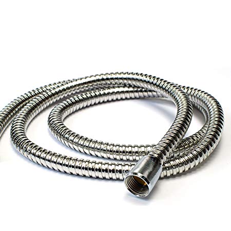 HotelSpa 5 to 7 Foot Extra Long Stretchable Stainless Steel Shower Hose Stretches to Your Needs!