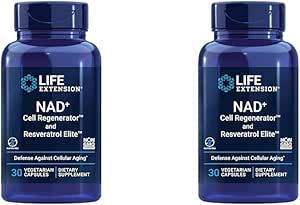 Life Extension NAD  Cell Regenerator and Resveratrol Elite, NIAGEN nicotinamide riboside, Trans-resveratrol, quercetin, Fisetin, for Longevity, Energy, and oxidative Stress, 30 Vegetarian Capsule