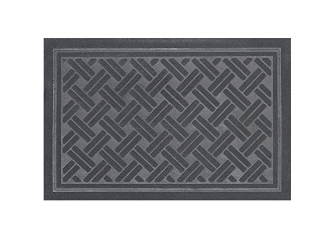 Attraction Design Indoor/outdoor Woven Design Rubber Bottom Doormat(Grey)