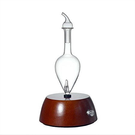 Elegance Nebulizing Essential Oil Diffuser for Aromatherapy By Organic Aromas Dark-colored Wood Base and Glass Top