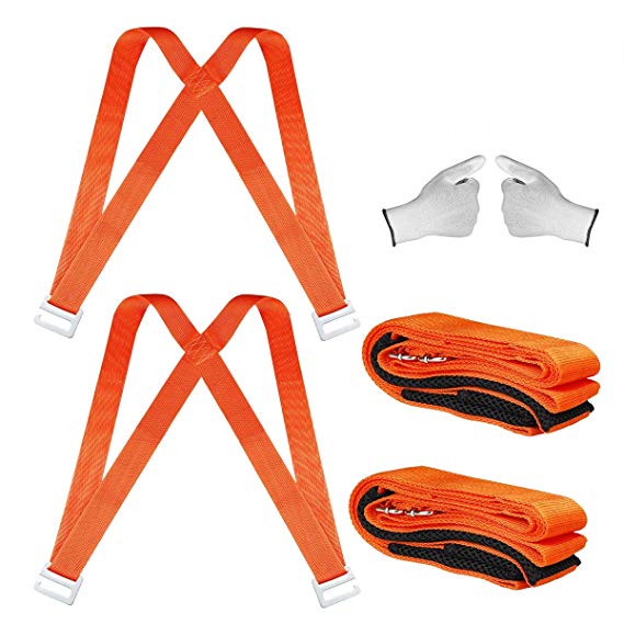 2018 Upgrade Moving straps 2-Person shoulder Carrying Straps, Lifting Straps Support 800Lbs Heavy Object .Flexible Buckle Suit Most Furniture,Safe to Lifting & Saving 50% Power with Bonus Gloves
