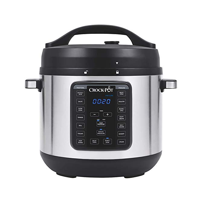 Crock-Pot 8-Quart Multi-Use XL Express Crock Programmable Slow Cooker and Pressure Cooker with Manual Pressure, Boil & Simmer, Stainless Steel | ⭐️ Exclusive