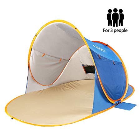 ZOMAKE Pop Up Beach Tent 2-3 Person, Lightweight Portable Sun Shelters Sun Shade Instant Tent Outdoor Cabana with UPF 50  UV Protection for Baby, Family