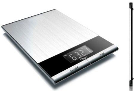 Ozeri Ultra Thin Professional Digital Kitchen Food Scale, in Elegant Stainless Steel