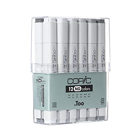 Copic Marker CNG12 12-Piece Neutral Gray Set