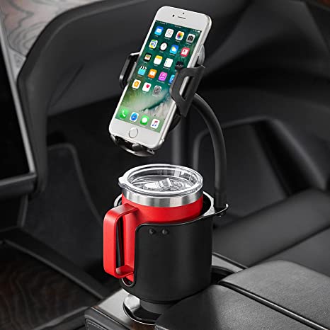 JoyTutus Cup Holder Expander Phone Mount for car, Upgraded Universal Phone Holder for Car, Large Car Cup Holder Insert, with Elastic Force Piece, Compatible with iPhone, Samsung & All Smartphones