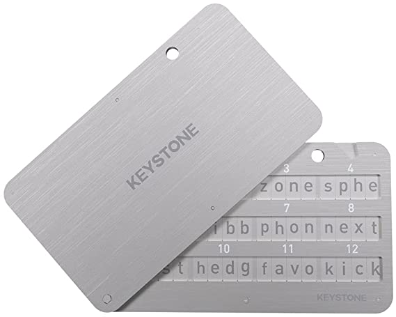 Keystone - 304 Steel Mnemonic Tablet, Seed Backup, Bitcoin Crypto Cold Storage, Support up to 24 Words, Compatible with All BIP39 Hardware Wallets, Ledger, Trezor, KeepKey, Coldcard (Keystone Tablet)