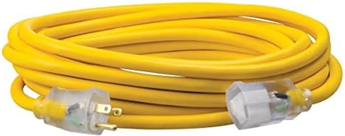 Southwire 01688 12/3 Made in America Insulated Outdoor Extension Cord with Lighted End, 50-Foot