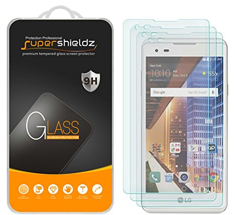 [3-Pack] Supershieldz for LG "Tribute HD" Tempered Glass Screen Protector, Anti-Scratch, Anti-Fingerprint, Bubble Free, Lifetime Replacement Warranty