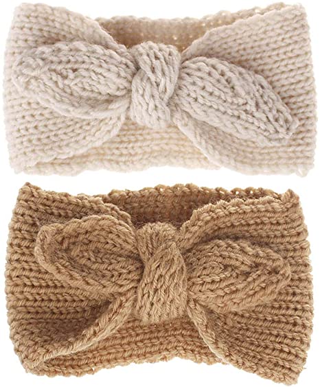 Turban Headband Baby Girl - Warm Rabbit Knot Hair Band, Knit Head Wrap for Newborn, Toddler and Children