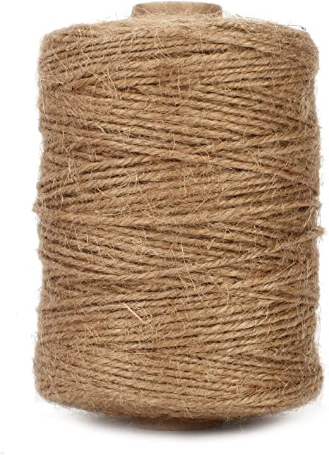 Tenn Well Natural Jute Twine, 500 Feet 3Ply Arts and Crafts Jute Rope Packing String for Gifts, DIY Crafts, Festive Decoration, Bundling, Gardening and Recycling