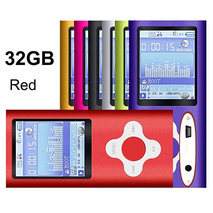 G.G.Martinsen red Versatile MP3/MP4 Player, Support Photo Viewer, Mini USB Port 1.8 LCD, Digital MP3 Player, MP4 Player, Video/Media/Music Player
