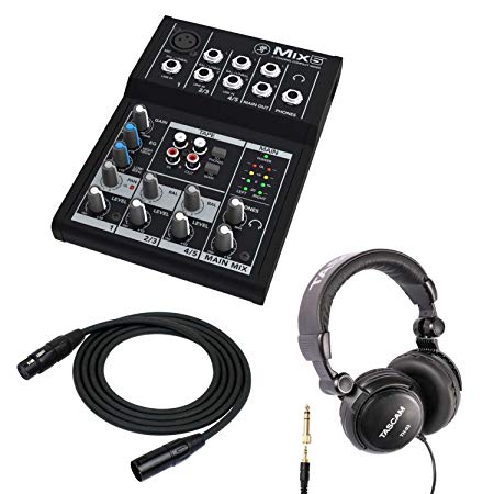 Mackie Mix5 5-channel Compact Mixer with Full Size Headphones and XLR Cable