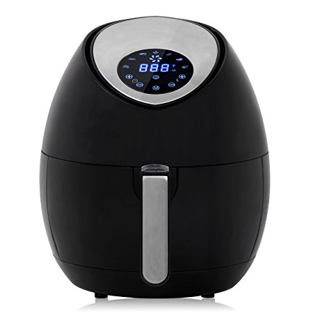 ZENY 7in1 1500W 3.7 Quart Electric Air Fryer Touch Screen Control Programmable Timer 7 Cooking Presets Auto Shut-off Healthy Oil Free w/ Recipe Book & Dishwasher Safe Parts (Touch Screen)