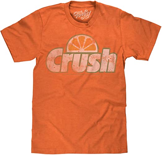 Tee Luv Orange Crush T-Shirt - Vintage Crush Soda Logo Graphic Tee Shirt