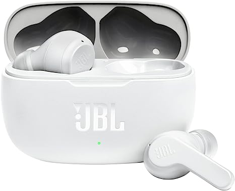 JBL Wave 200TWS Wireless In-Ear Headphones - Bluetooth headphones with JBL Deep Bass Sound and IPX2 water resistance, complete with charging case, in white