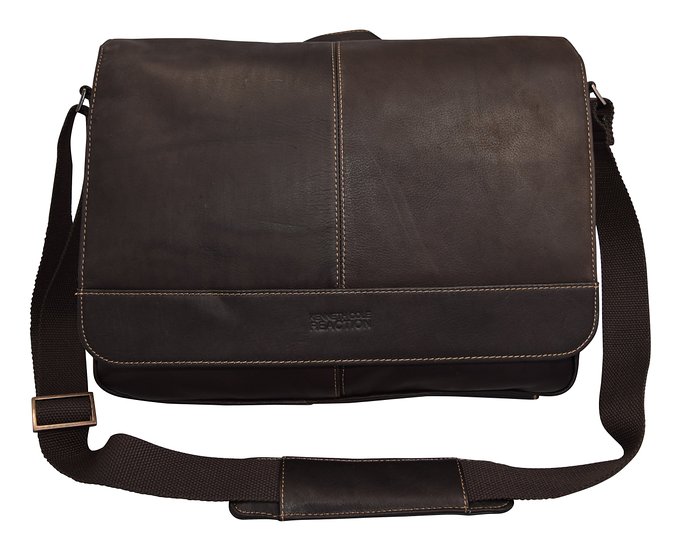 Kenneth Cole Reaction "Risky Business" Leather Messenger Bag/Briefcase