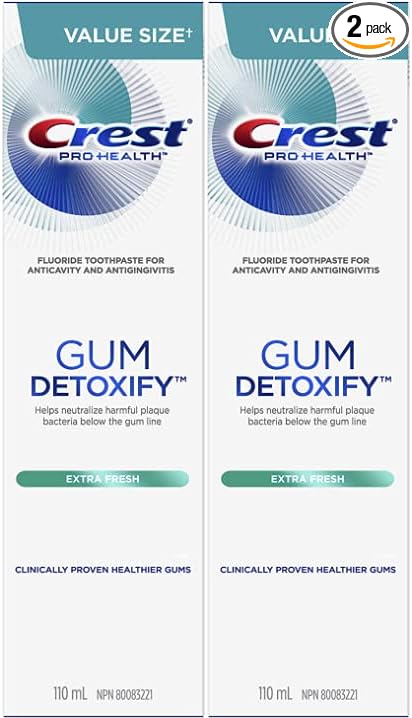 Crest Gum Detoxify Toothpaste, Extra Fresh, 3.7 oz (110ml) - Pack of 2