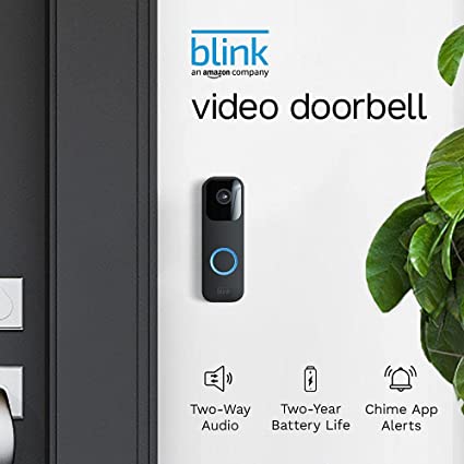 Introducing Blink Video Doorbell   1 Outdoor camera system with Sync Module 2 | Two-way audio, HD video, motion and chime app alerts and Alexa enabled— wired or wire-free (Black)