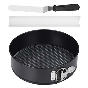 Kootek 8.5 Inch Springform Pan Set Nonstick Bakeware with 11 Inch Angled Icing Spatula and 20 Pack Parchment Paper Liners 8.7 Inch Diameter for Round Cake Pans Spring Form Pan