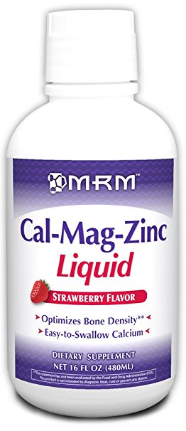 MRM Cal-Mag-Zinc Liquid, Strawberry Flavor, 16-Ounce