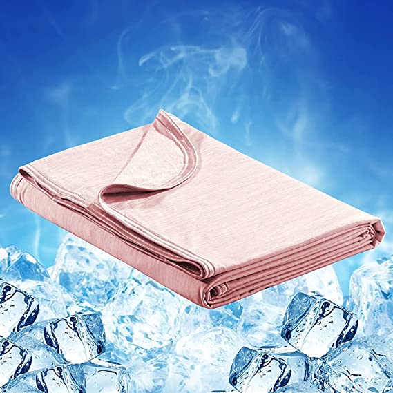 Cooling Blanket for Hot Sleepers Night Sweats Queen Size Cool Summer Blanket 79 X 86in Japanese Q-Max&gt;0.4 Arc-Chill Cooling Fiber Keep Adults/Children Cool All Night Soft Breathable All-Season-Pink