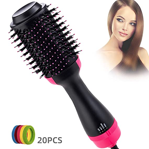 Hot Air Brush, Hair Dryer Brush, One Step Hair Dryer and Volumizer for Straightening or Curling, Hair Straightener, Curl Brush
