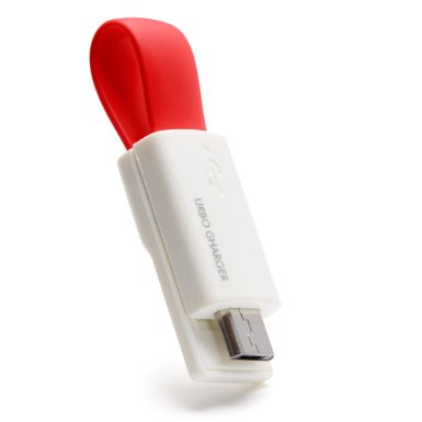 Urbo Keyring Charger with USB-A to Micro-USB Connector (RED) for Android, Kindle, Windows, Blackberry