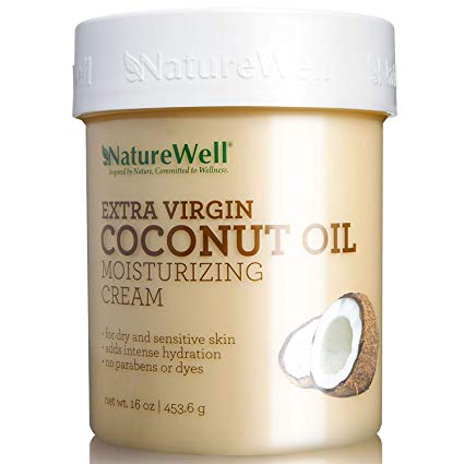Naturewell Extra Virgin Coconut Oil Moisturizing Cream, 16oz (Pack of 2)