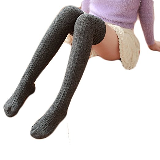 HITOP Womens Spring Over Knee Leg Warmer Crochet Thigh High Boot Socks Girls Leggings