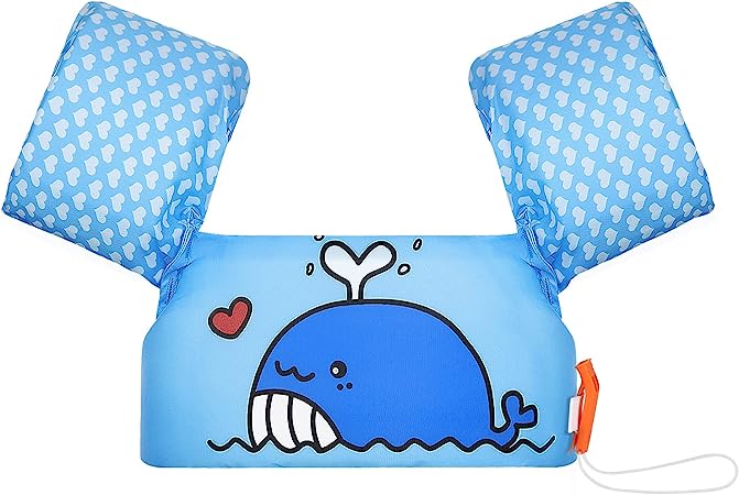 MoKo Kids Swim Arm Band, Children Swim Vest Cute Cartoon Swimming Wings Pool Floats Sleeve Toddlers Water Sports Learning Swim Training Equipment