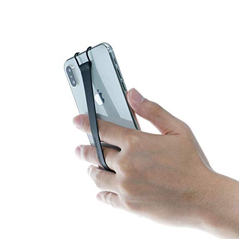 TFY Security Hand Strap Holder fit Phone Xs Max/Xs/XR/X / 8 Plus / 8/7 Plus / 7/6 Plus / 6 and Galaxy Note 9/8 / Galaxy S9  / S9 / S8  / S8 and Other Smartphones (Black)