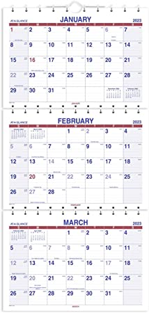 AT-A-GLANCE 2023 Wall Calendar, 12" x 27", Large, Move-A-Page, 3 Month Reference (PMLF1128)