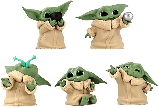 KE LIN (5 Pack) Star Wars The Bounty Collection Yoda The Child Collectible Toys 2.2-Inch The Mandalorian “Baby Yoda” Don’t Leave, Ball Toy Figure Holiday Toy Gift