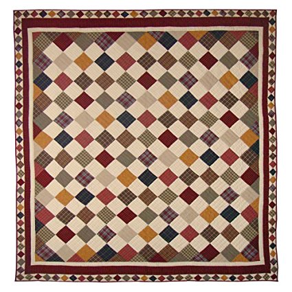 Patch Magic Queen Rustic Cabin Quilt, 85-Inch by 95-Inch
