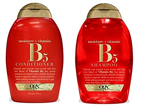 OGX Vitamin B5 Plus Moisture Shampoo and Vitamin B5 Conditioner 13 Oz [ Bundle of 2 Items]