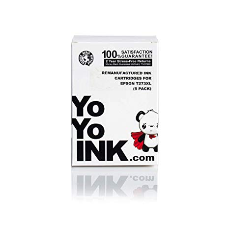 YoYoInk Remanufactured Ink Cartridge Replacement for Epson T273 273 XL (1 Black, 1 Photo Black, 1 Cyan, 1 Magenta, 1 Yellow; 5-Pack)