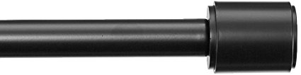 AmazonBasics 1" Curtain Rod with Cap Finials, 36" to 72", Black