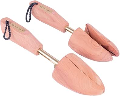 FootFitter Shoe Trees for Men, Best Adjustable Split Toe Aromatic Cedar Boot Tree, USA Grown Wood