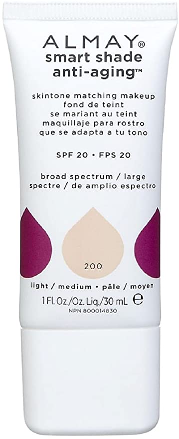 Almay Smart Shade Anti-Aging Skintone Makeup 200 Light/Medium 1 Ounce