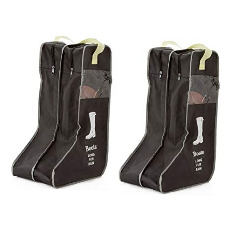 Rekukos Portable 2 Packs,Tall Boots Storage/Protector Bag,Boots Cover by (Black)