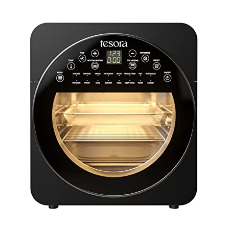 Tesora Digital Air Fryer Oven | Replaces OTG, Oven, Air Fryer, Toaster, Rotisserie, OTG | 14.5 L | 16 Preset Menus | 360° Turbo Hot Air Circulation Technology & Dual Heating Element| 1700 Watts | Black.