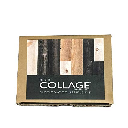 E-Peck Rustic Collage Reclaimed Wood Look Solid Wood Wall Small Sample Kit