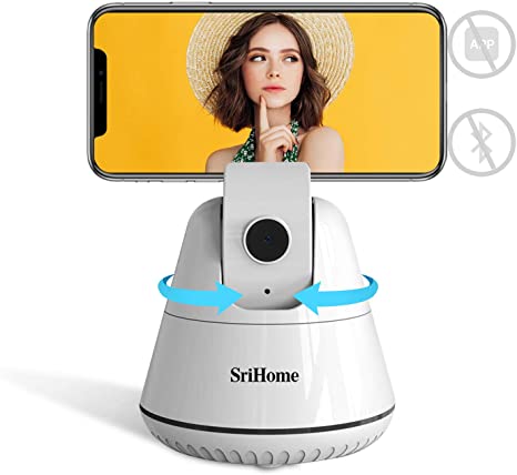 Smart Selfie Stick,【NO APP Required】 Auto Face Object Tracking Camera,Auto Tracking Phone Mount Smart Tracking Holder,Suitable for All iOS and Android Phones/Live Streaming and Vlog Shooting