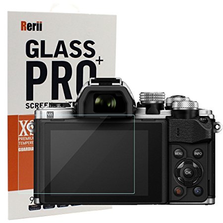 Rerii Tempered Glass Screen Protector for Olympus OM-D EM10, OM-D EM1, EP5, EPL7 - 9H Hardness 0.3mm Thickness Crystal Clear Real Tempered Glass